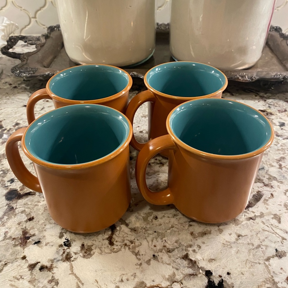 Vintage Crown Corning Terra Cotta mugs made in Japan.